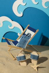 Waves with accessories for summer vacation on the beach.