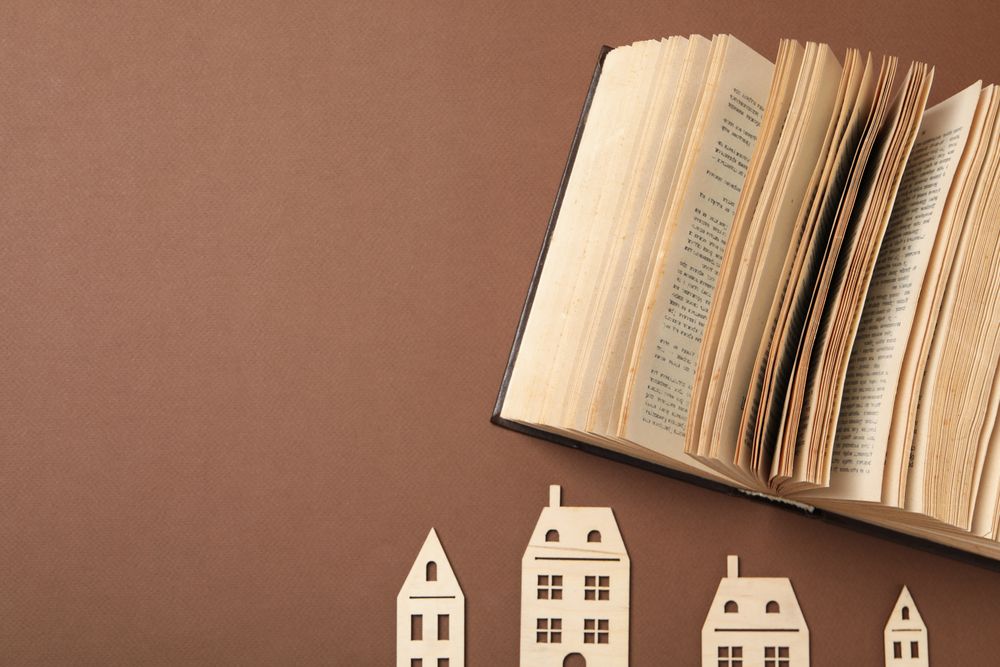 Concept of baby book, space for text