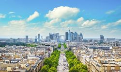 La Defense business area, Grande Armee avenue, Paris, France