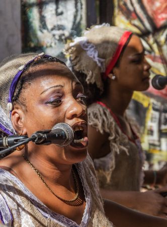 Havana, Cuba - November, 22 2012: Black women singing during concert