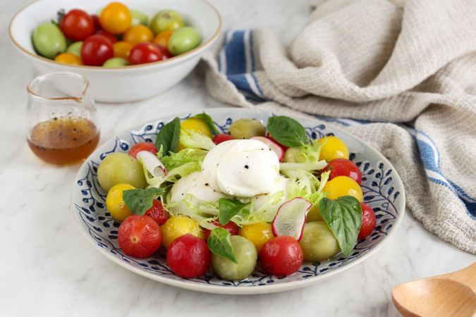 Colorful Cherry Tomato Salad with Bocconcini Mozarela Salad