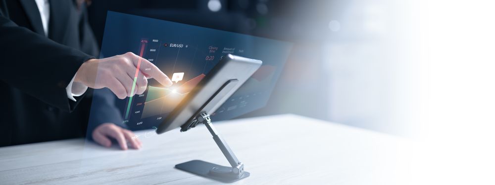 Digital financial analysis on tablet