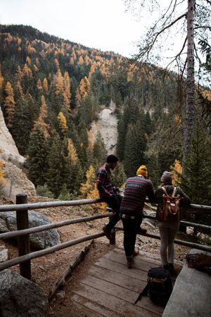 People looking at beautiful landscape