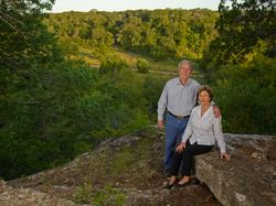 Former U.S. president George W. Bush and former first lady Laura Bush, Crawford, Texas