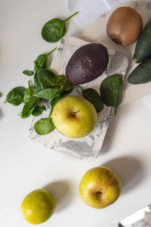 Fresh ingredients, recipe of Green smoothies.