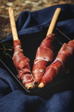 Gressinis with spanish serrano ham