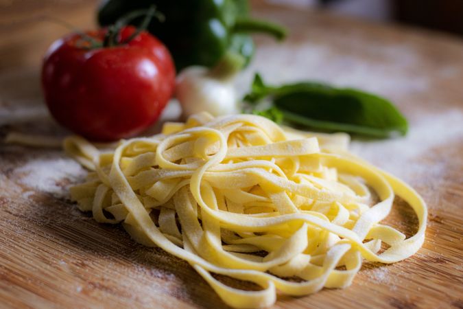 Fresh pasta on counter