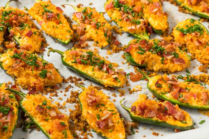 Homemade Jalapeno Poppers with Bacon and Bread Crumbs