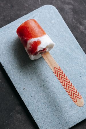 Watermelon and cream popsicle