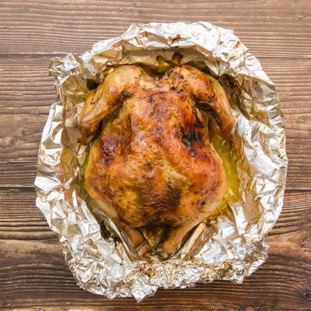 Baked chicken in foil
