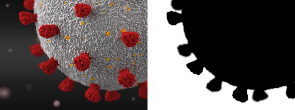 Microscope view of COVID-19 virus close up