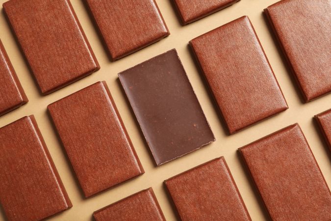 Concept of tasty food, chocolate, top view