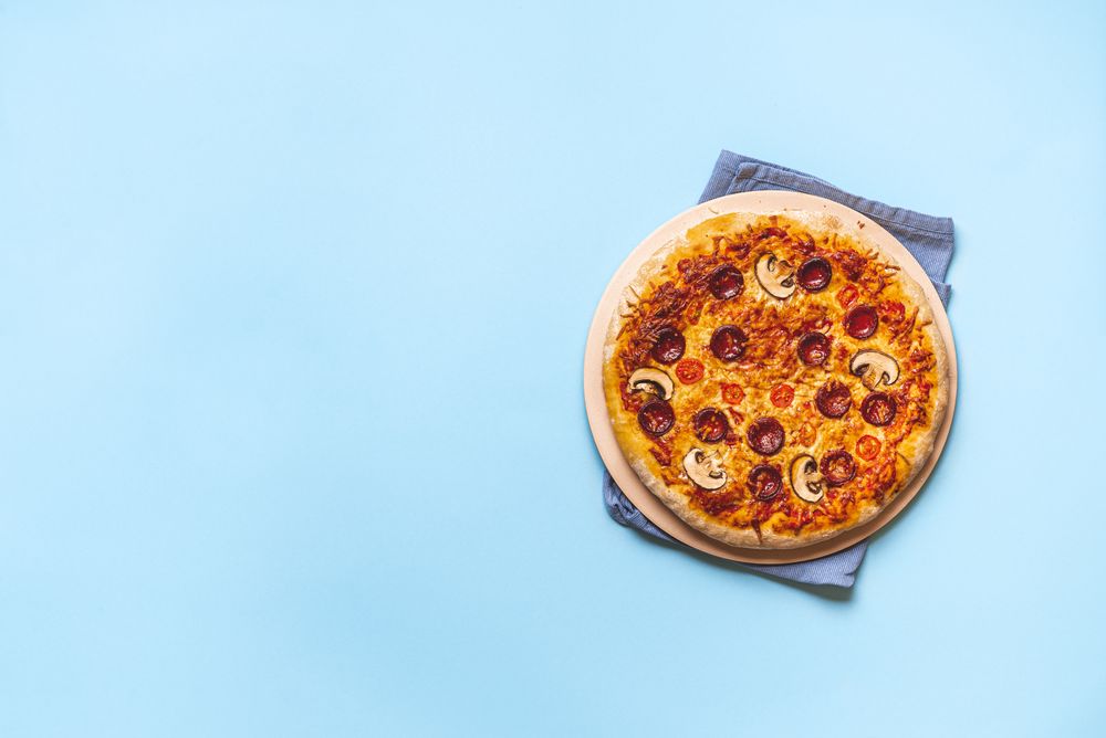 Fresh pepperoni pizza hot from the oven