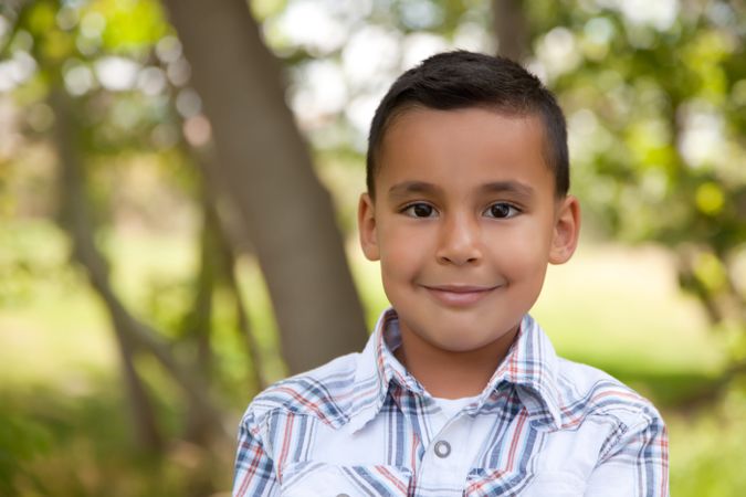 Handsome Young Boy in the Park