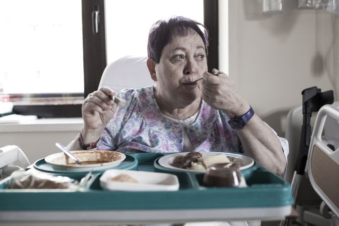 Mature woman hospitalized