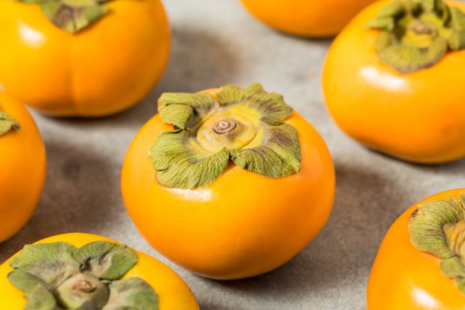 Raw Organic Orange Fuyu Persimmons