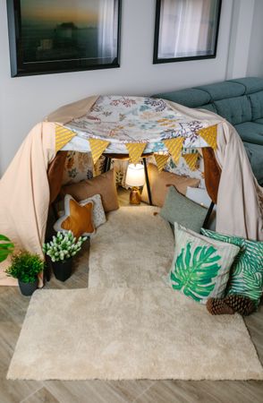 Home made tent in the living room