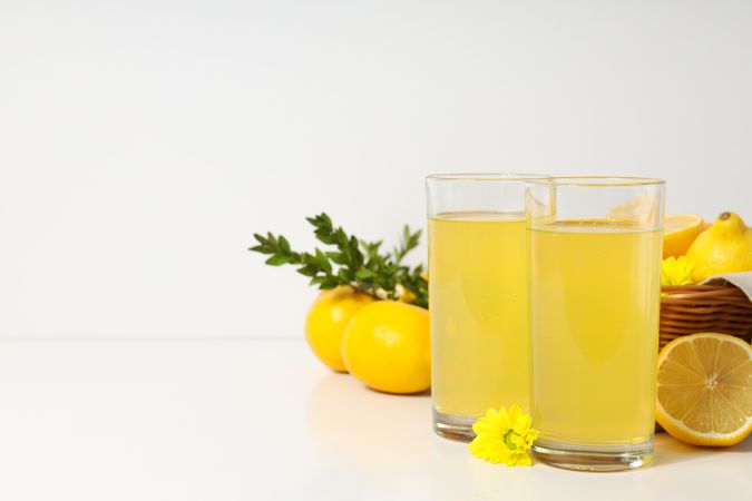 Concept of tasty drink, Limoncello, space for text