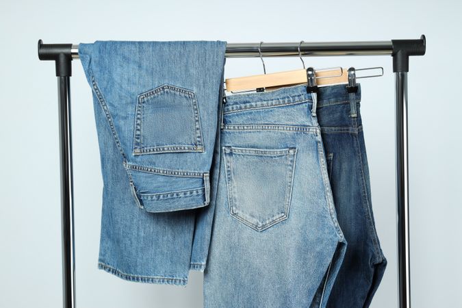 Concept of jeans, casual clothes concept, jeans as daily wear