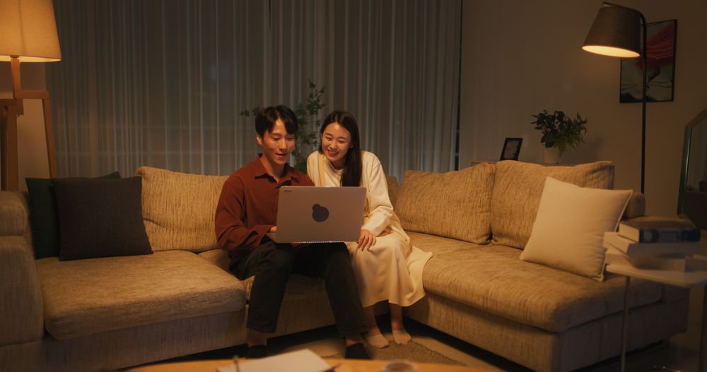 Stylish South Korean Couple Spending Evening Together