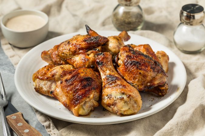 Homemade Barbecued Chicken Wings and Legs