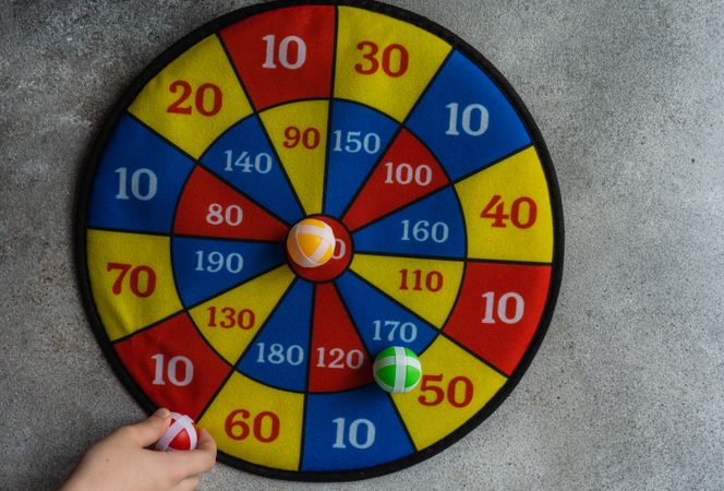 Bright color safe dartboard