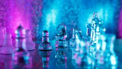Glass transparent chess background
