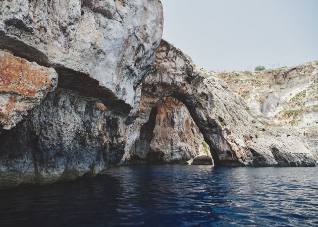 Eroded limestone cliffs on the Maltese coast