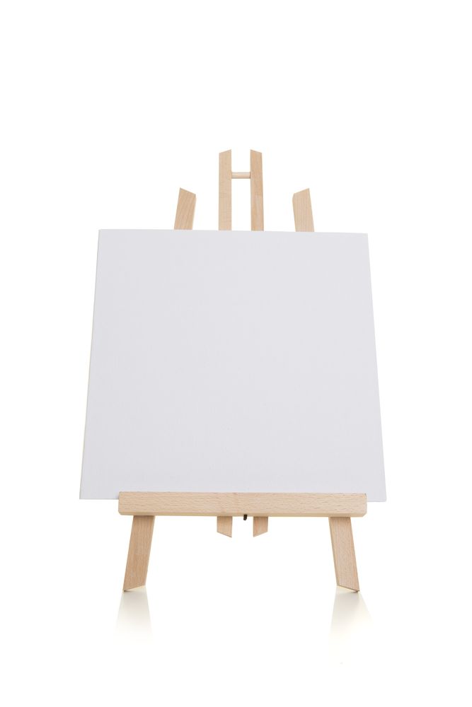 Empty painter easel isolated on a plain background