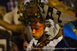 Two masked men for carnival in Montevideo 5Q22JG