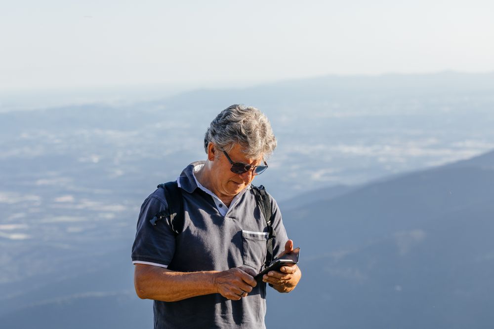 Man looking at his smartphone