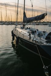boat on water in port in sunny day