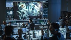 Mission Control Celebrates as Astronaut Waves From Spacecraft.