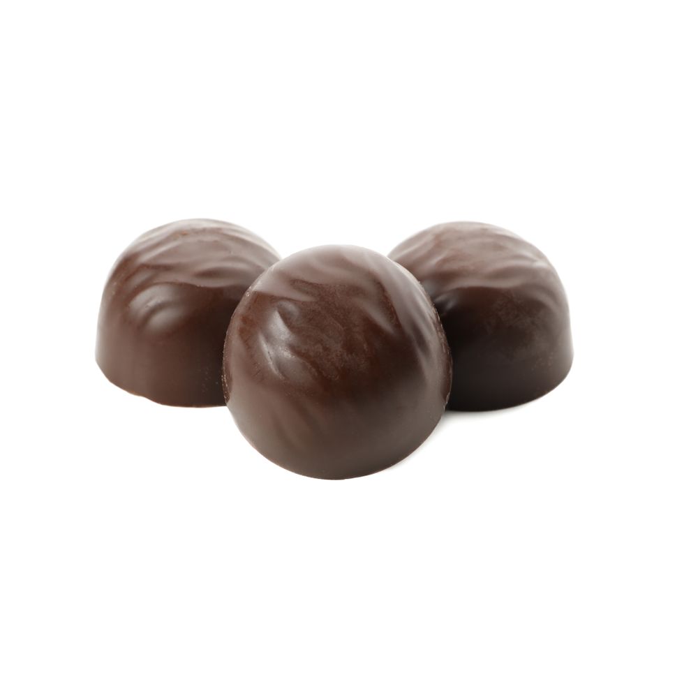 Tasty chocolate candies isolated on blank background
