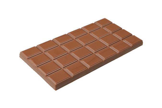 Tasty chocolate bar isolated on studio background