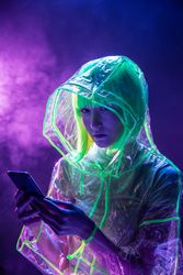 Asian young woman using phone
