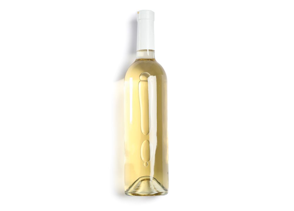 Bottle with wine isolated on blank background