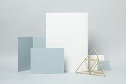 Mockup business brand template on light gray background, space for text