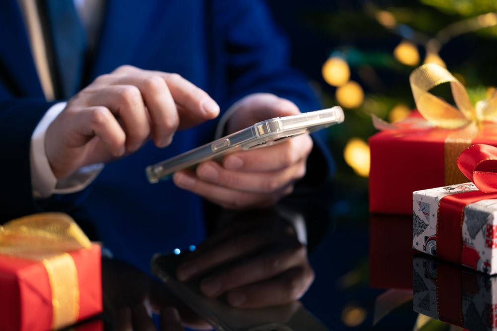 Holiday business communication and digital connection