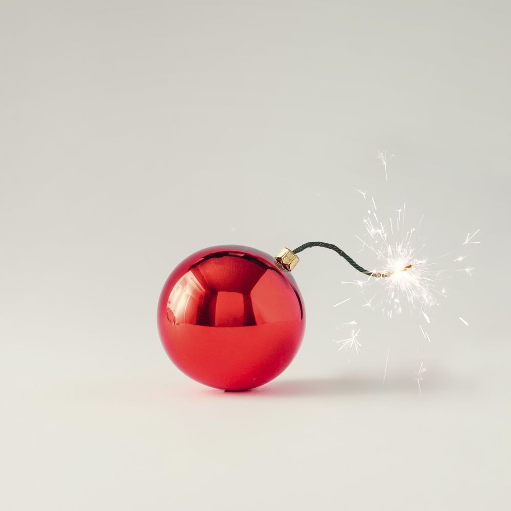 Christmas bauble decoration fuse bomb