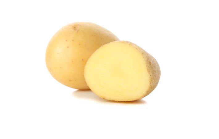 Single potato, halved