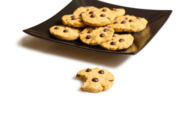 Chocolate chip cookies on a plate