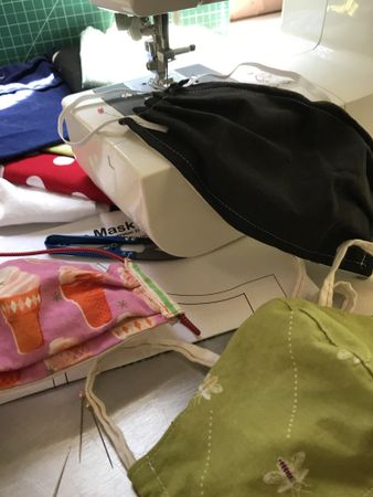 Home made face masks and sewing machine