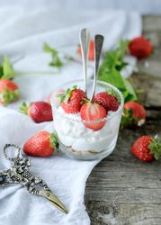 Dessert of ripe strawberries