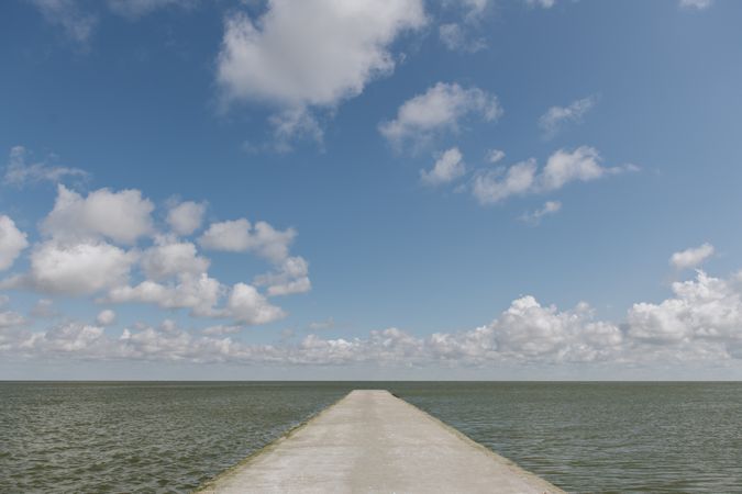 empty concrete quay on cloudy day