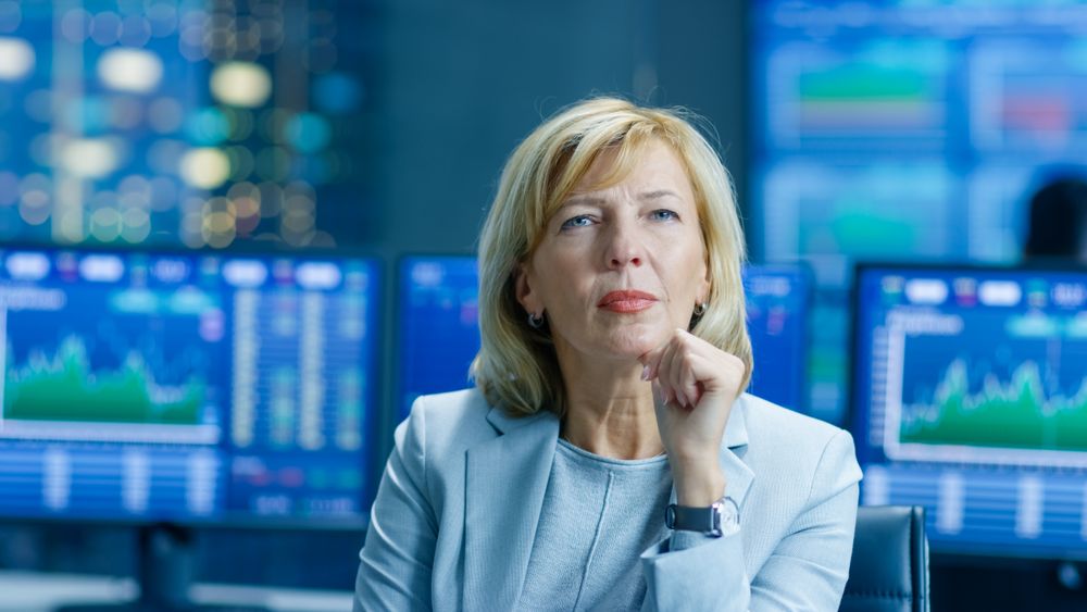 Stock Market Leading Analyst Thinking Hard on Solving Financial Problem.