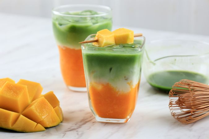 Iced Mango Matcha Latte