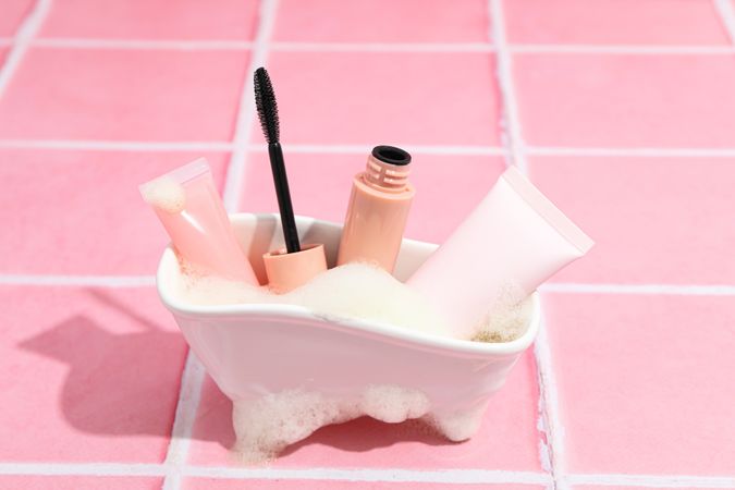 Concept of cosmetic and beauty care accessories