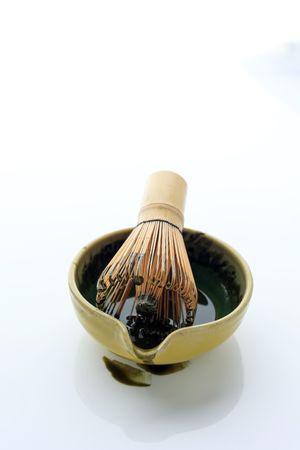 Japanese Tea Bowl with Matcha Chasen or Bamboo Whisk
