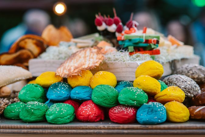 Candy bar with colorful pastry